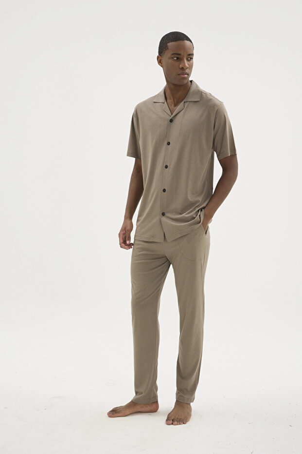 Kkt-26150 Apaj Collar Buttoned Pajama Set