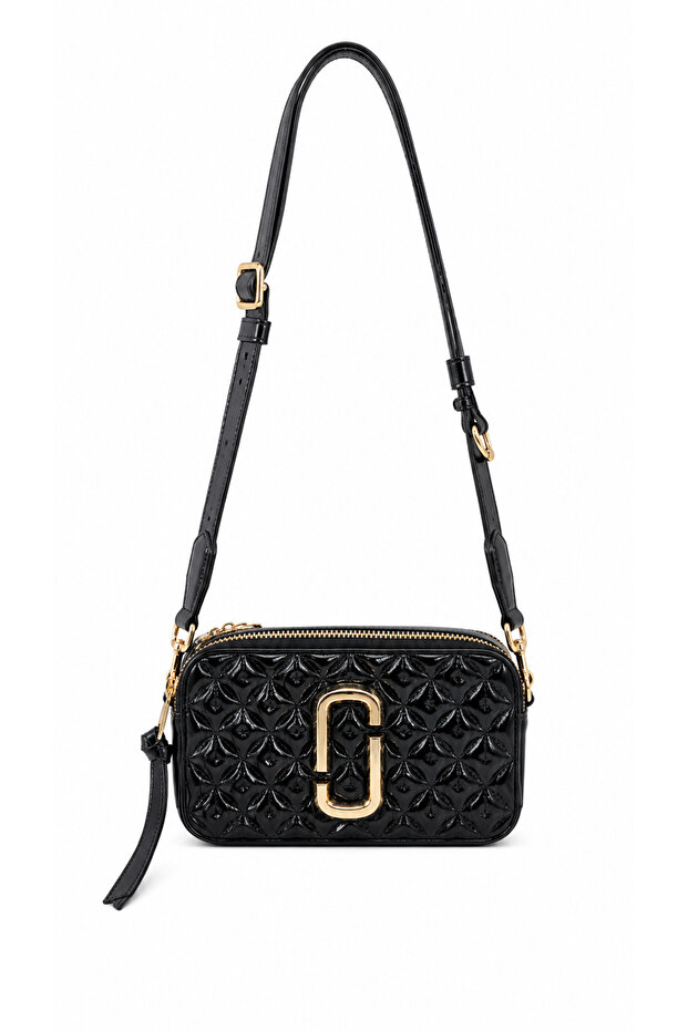 Women's Crossbody Bag Shiny Quilted Embossed Small Shoulder Camera Bag with Gold Accessories 26398