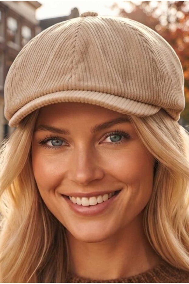 Women's Corduroy Cap with Elastic Back