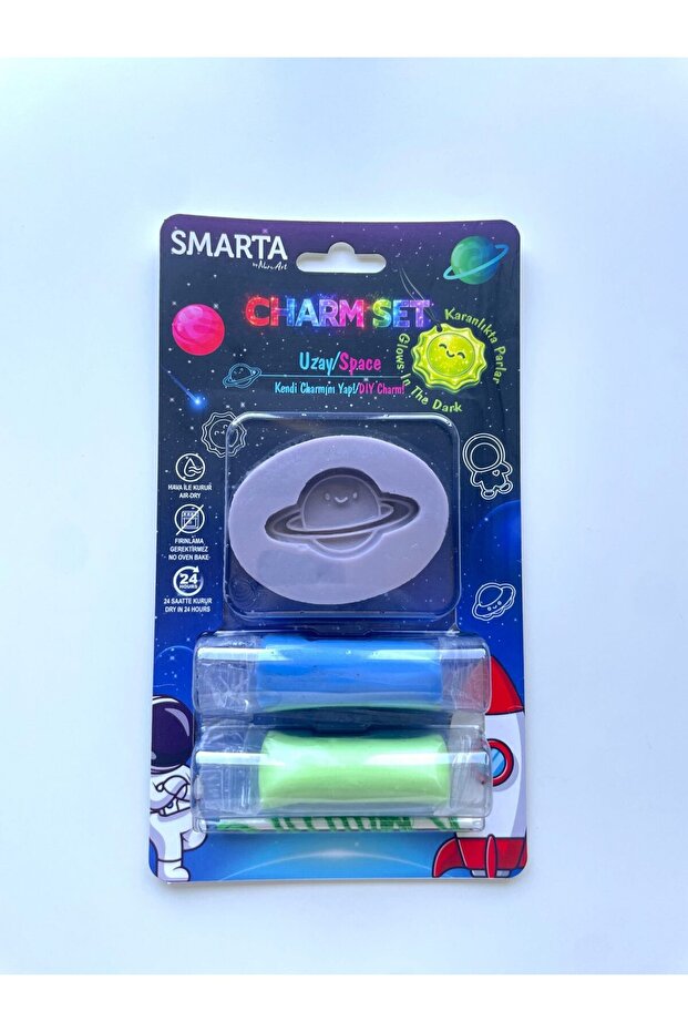 Charm Set Uzay – Saturn Glow-In-The-Dark DIY Charm Kit