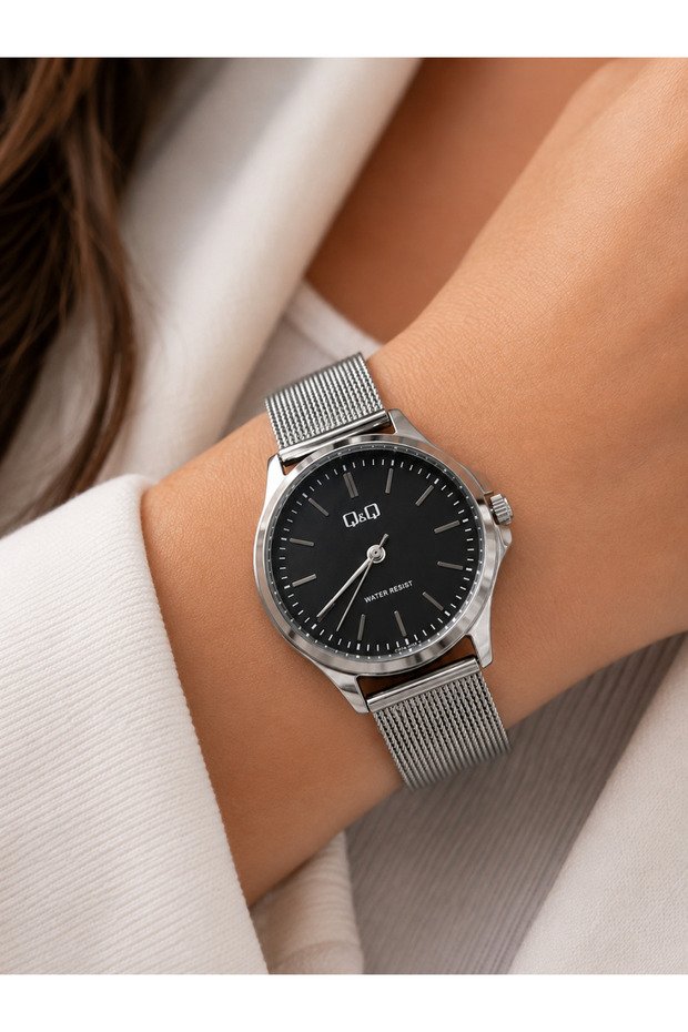Women's Wristwatch Silver Color Mesh Steel Band Casual and Stylish Combination Japanese Machine Gift Boxed