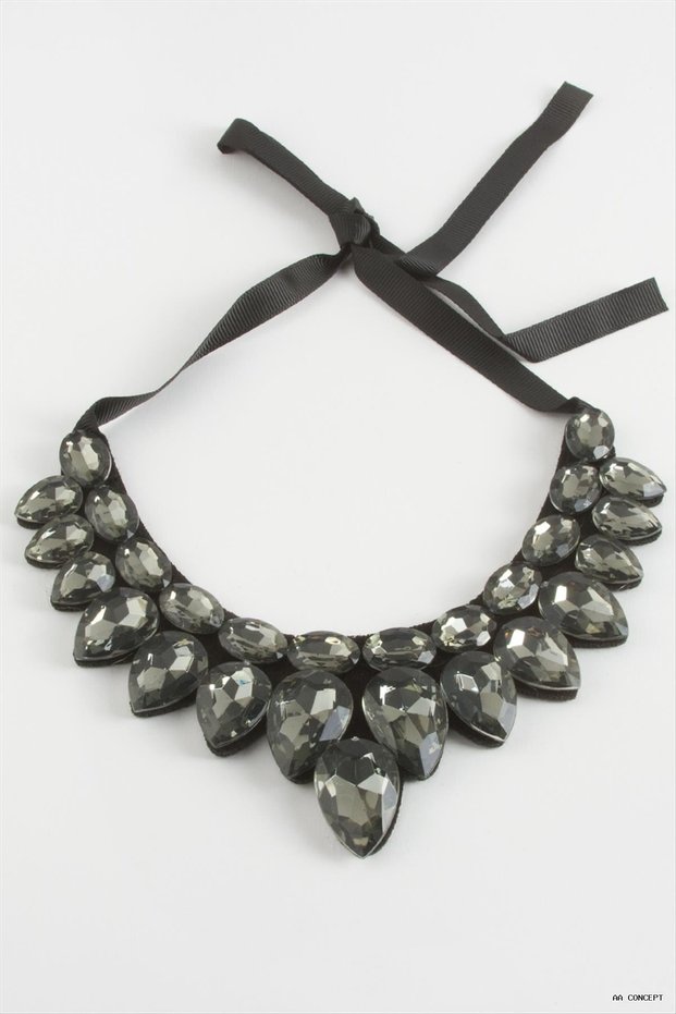 CONCEPTA Necklace with Drop-Shaped Stones (165042) in Anthracite