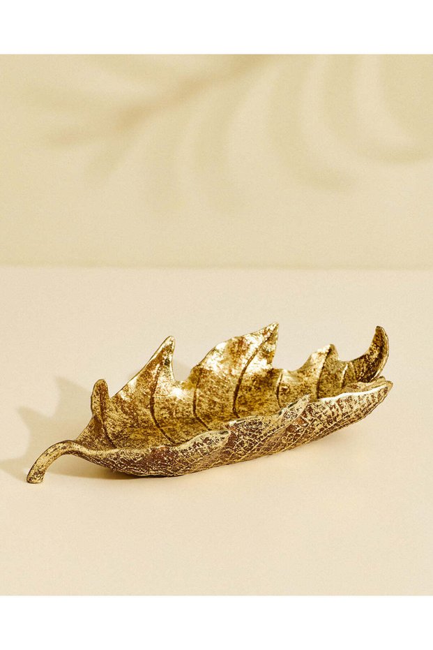 Gold Leaf Decor Accent 35x18x7cm