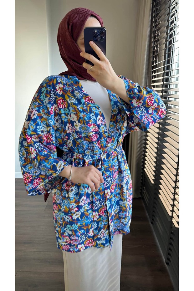 Blue Flowered Kimono