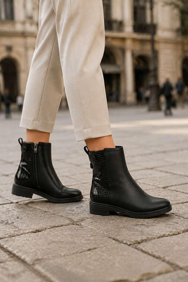 Women's Genuine Leather Elastic Riding Boots