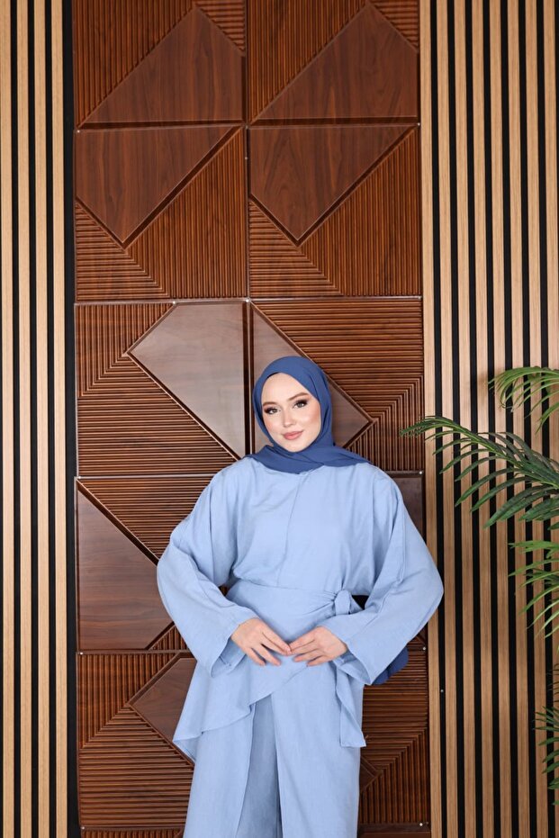 3-Piece Shawl Combination Linen Set