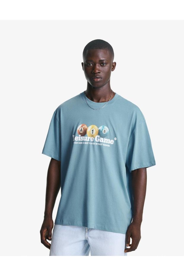Tricou, albastru - M
