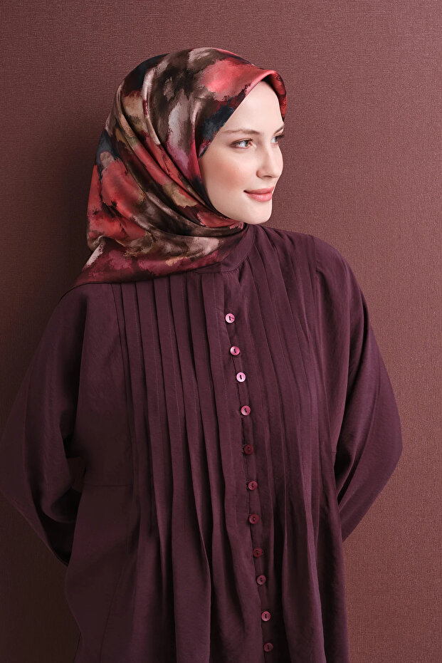 Floral Patterned Sura Silk Scarf 9613Ds