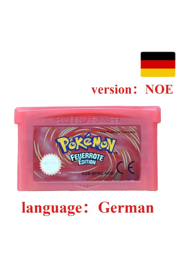 FEUERROTE-NOE Pokemon Series Emerald FireRed Leafgreen Ruby Sapphire 5 Versions GBA Game in B