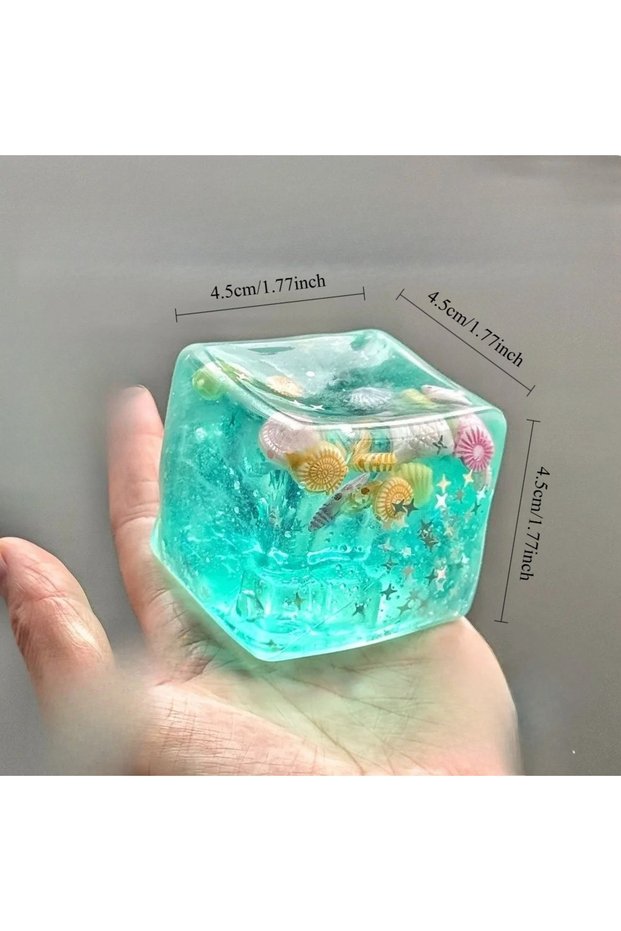 4.5cm 1pcs Taba Squishy Stress Balls Cube - Ocean Sensory Fidget Toy Slow Rise Squishy Toys for Kids