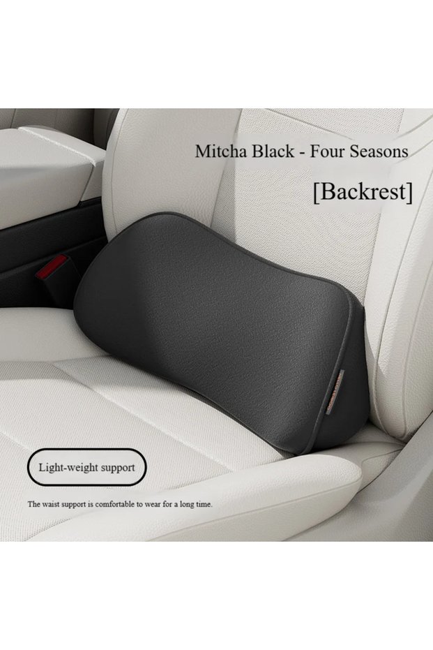 black Car Seat Pillow Memory Foam Lumbar Support Breathable Back Protector Suitable for Office Chair