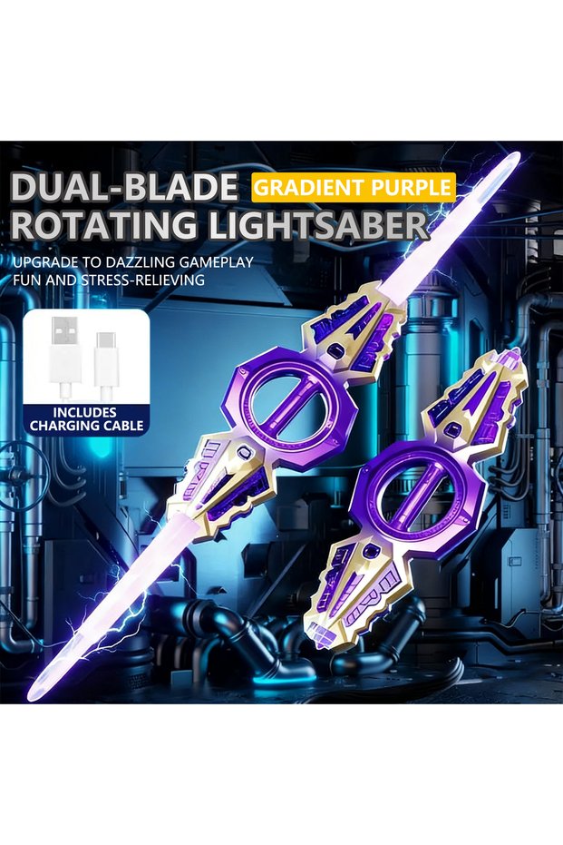 Gradient purple Sound & Light Rotate Sword 14 Multi-Color Flash LED Light Shine Cosplay Sword Toy Pa