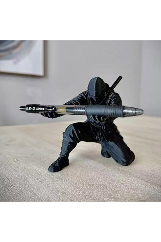 black without pen Ninja 3D Printed Desktop Organizer Pen Holder Multi-Functional Pen Stand Creative
