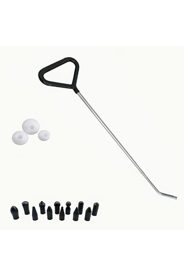 A Set Car Dent Repair Head Replacement Hooks Stainless Steel Push Rods Removal Crowbar Kit for Car B