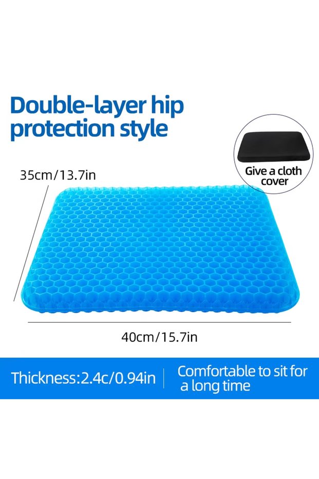 Spring And Summer PVC 40x35cm Gel Seat Cushion Summer Breathable Honeycomb Design For Pressure Relie