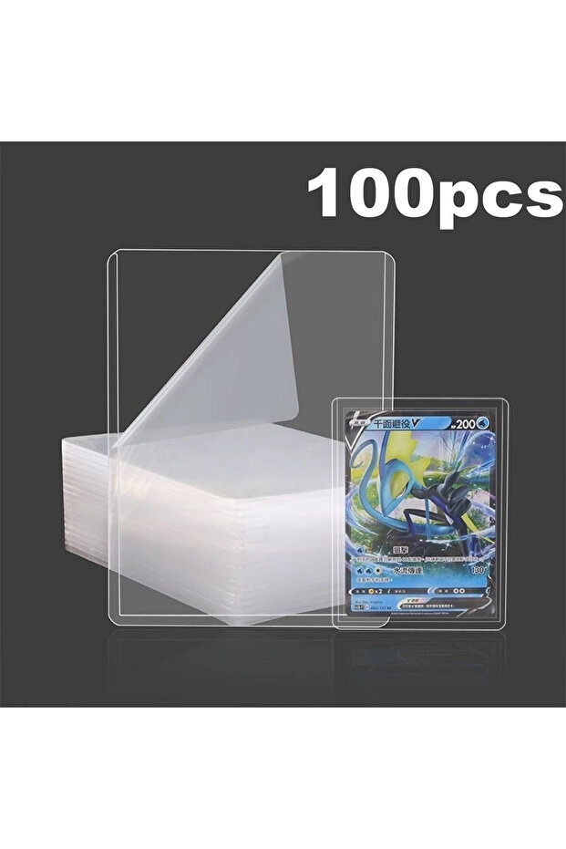 White 100pcs 25-100pcs 3" x 4" Hard Card Sleeve Clear Anti Scratch Protector For Pokemon Game Baseba