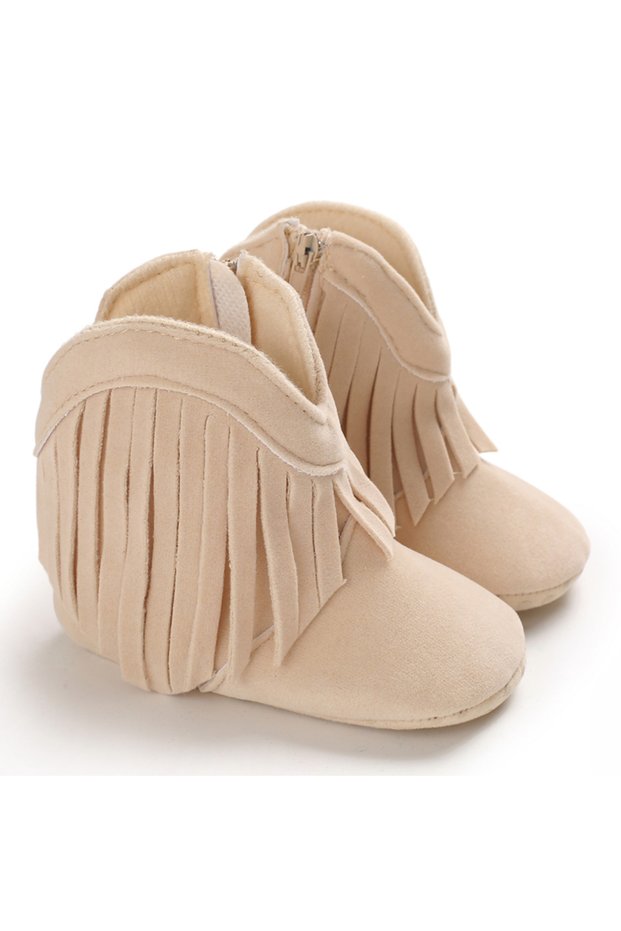 0-6 Months C-65 APRICOT Western Denim Baby Winter Boots, Fashion Warm Casual First Walkers Shoes for