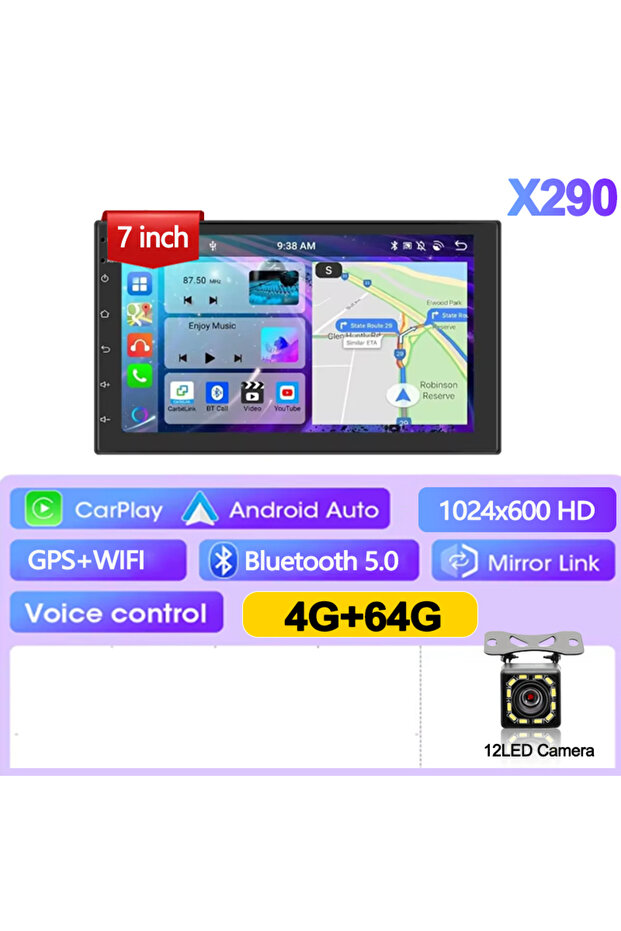 7-4G 64G CarPlay-CAM 7/9/10 Inch Universal Android 13 Car Radio 32G/64G Autoradio Android 2 Din Car