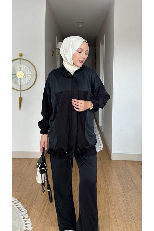 Molly Nelly Women's Comfortable Set with Zipper Pocket Detail