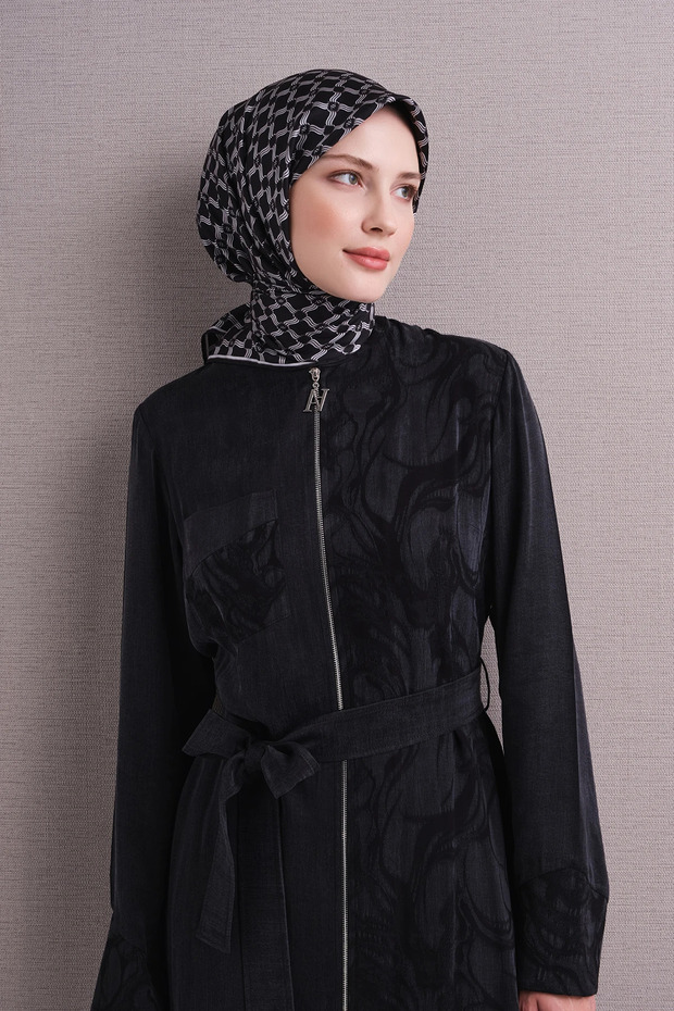 Monogram Patterned 100% Sura Silk Scarf 9636Ds