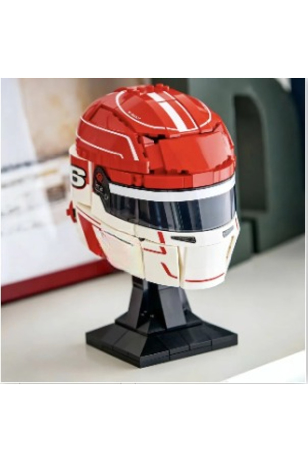 NO BOX-3 2026 HOT MOC Racing Driver Helmet Building Block Set, Suitable for Collectors and Holiday