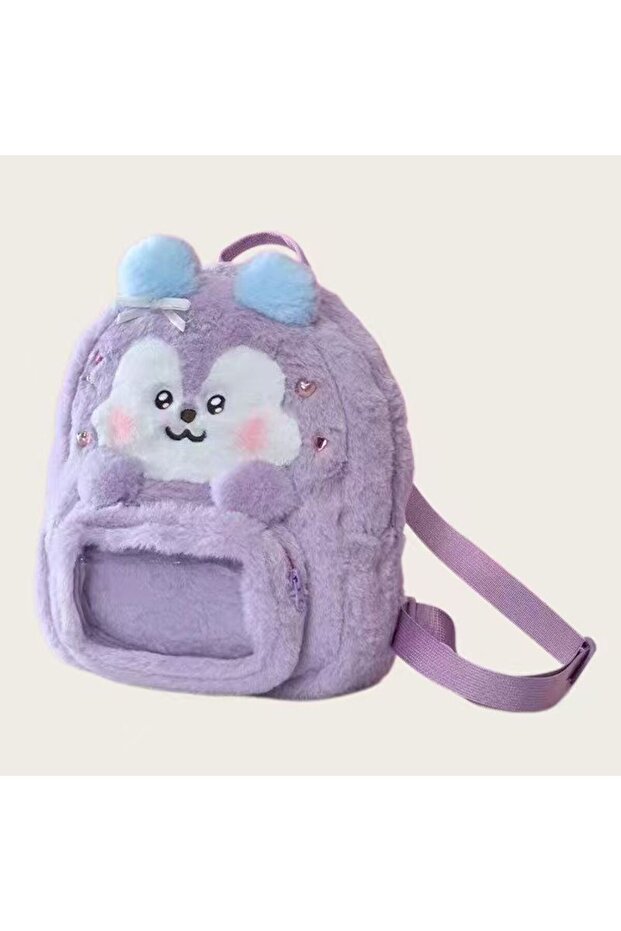 fox backpack 7 Cute Animal Plush Backpacks, Soft Fluffy Cartoon Backpack with Double , Kawaii Aesthe