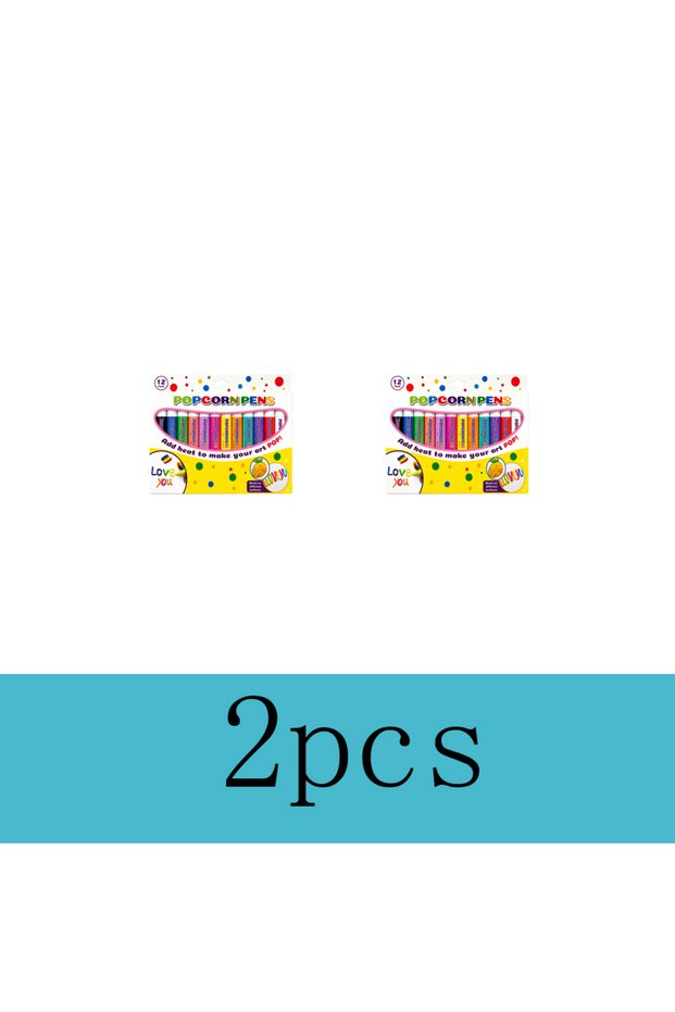 2boxed Puffy Popcorn Pen Set, Smooth Easy‑to‑Color 3D Art Marker Kit for Journal Craft, Notebook Gre