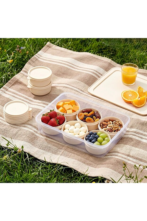 Breakfast and Picnic Set 1X(4.3 Lt) 6X(280 ml) Storage Box Breakfast Set Breakfast Containers