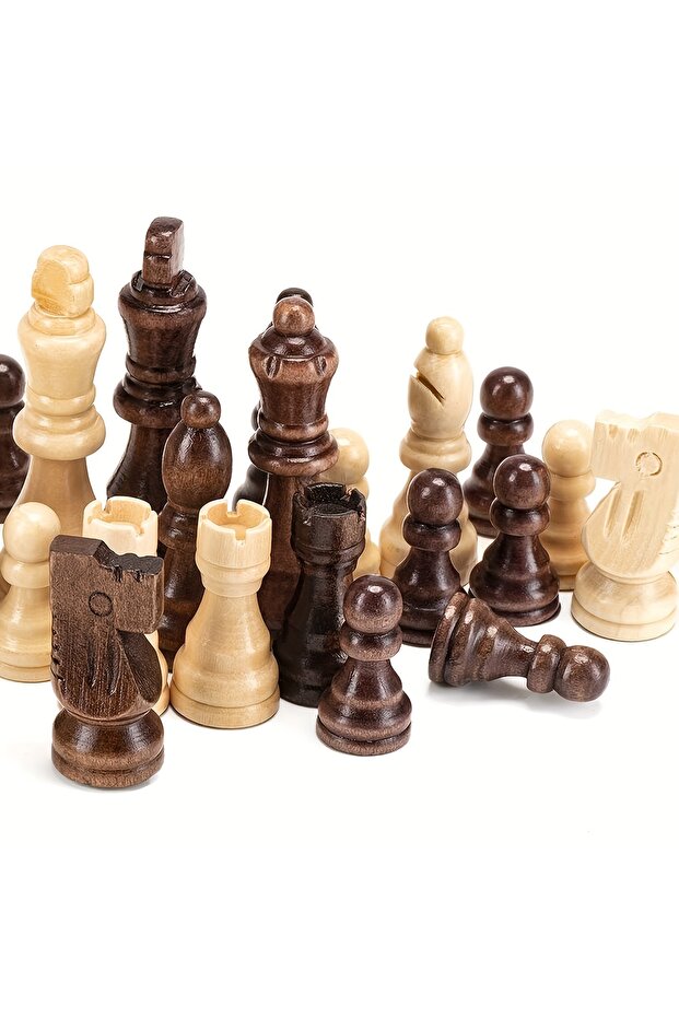 New high-end 7.8cm/ 3-inch new solid wood chess piece set, 32 pieces for desktop entertainment game