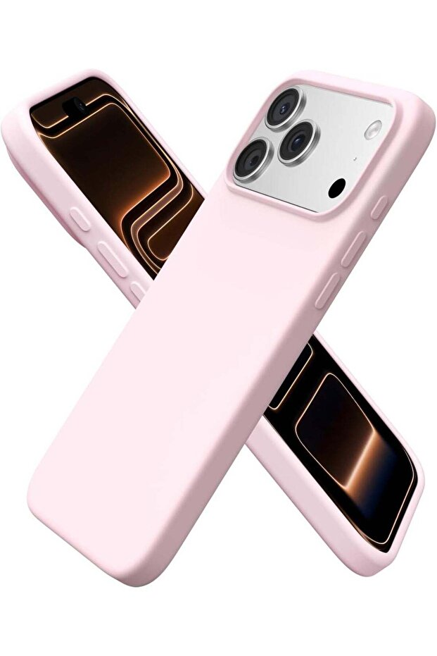 Premium Liquid Silicone Protective Case for iPhone 17 Pro Max - Slim Soft-Touch Shockproof Cover, Available in 27 Vibrant Colors (Chalk Pink)