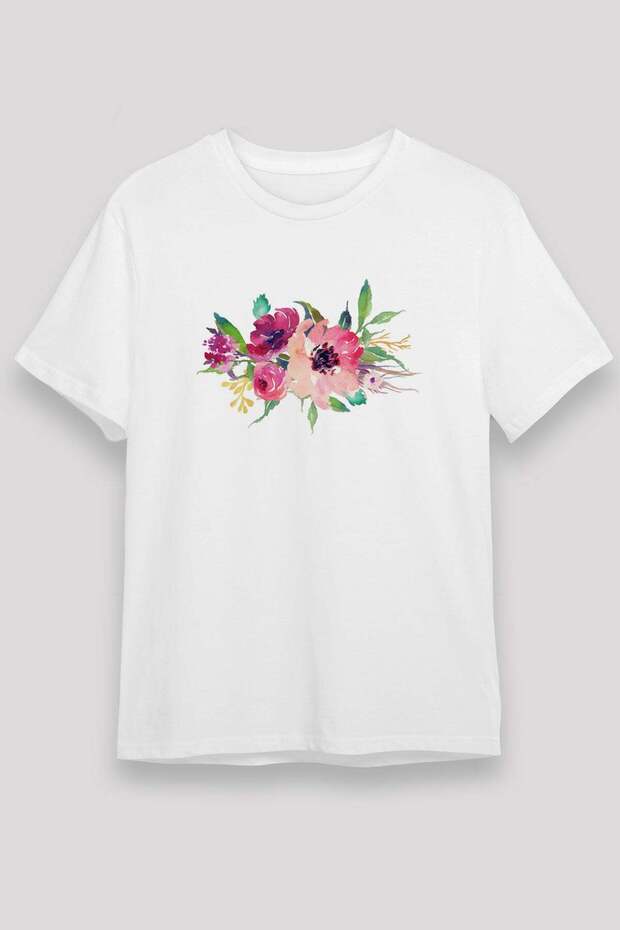 Flower White Unisex T-Shirt T-Shirt