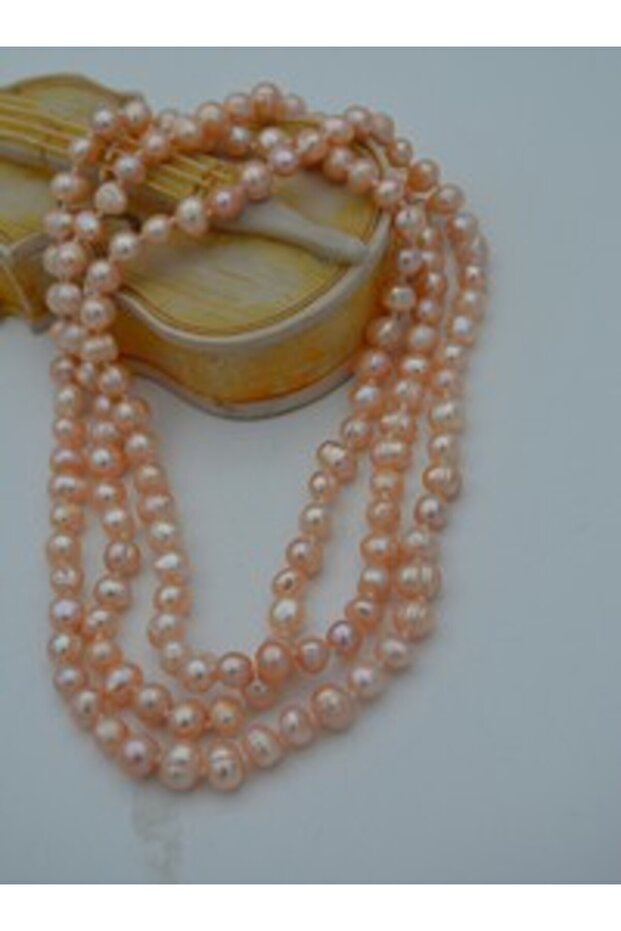 Real Pink Pearl Long Wrap Necklace - Pink -