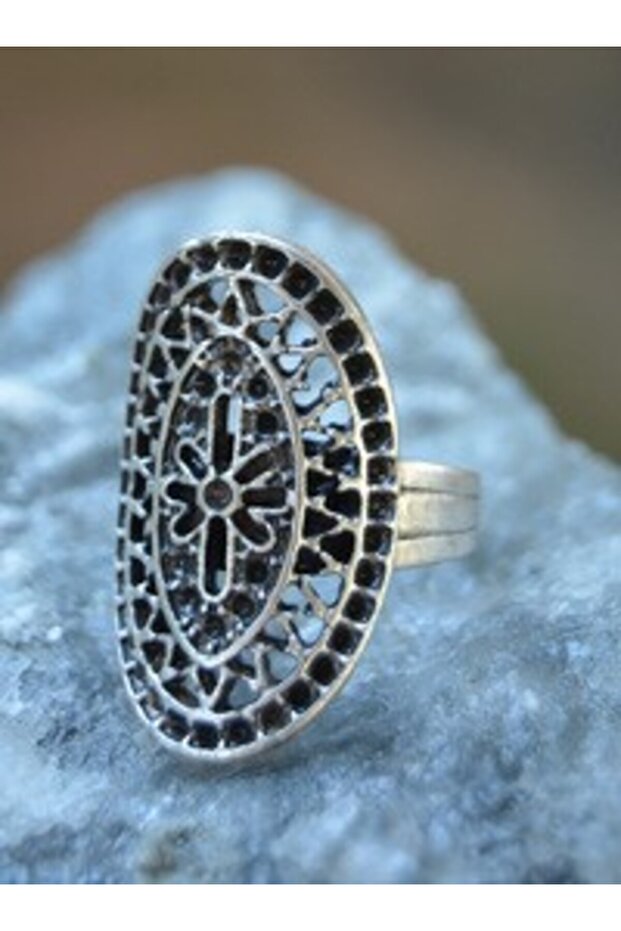 Bohemian ring - silver color -