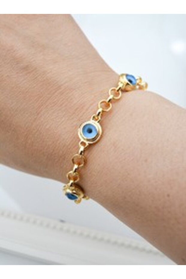 Evil eye bracelet - gold color -