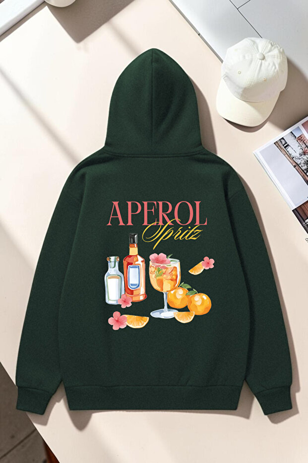 Unisex Aperol Printed Oversize Hoodie Hooded Sweatshirt