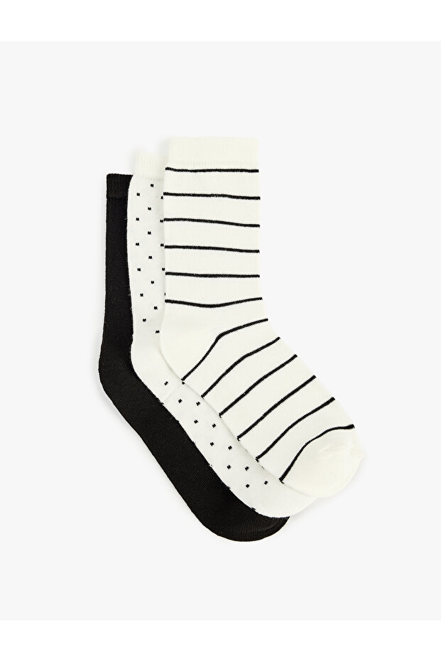 Cotton Patterned 3-Piece Sock Set