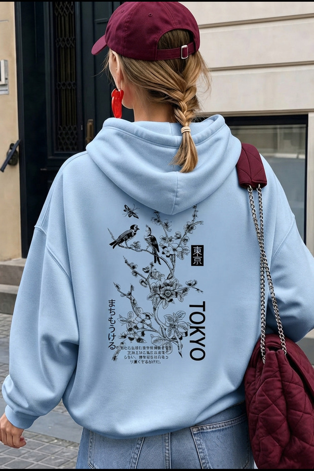 Unisex Tokyo Printed Oversize Sweatshirt