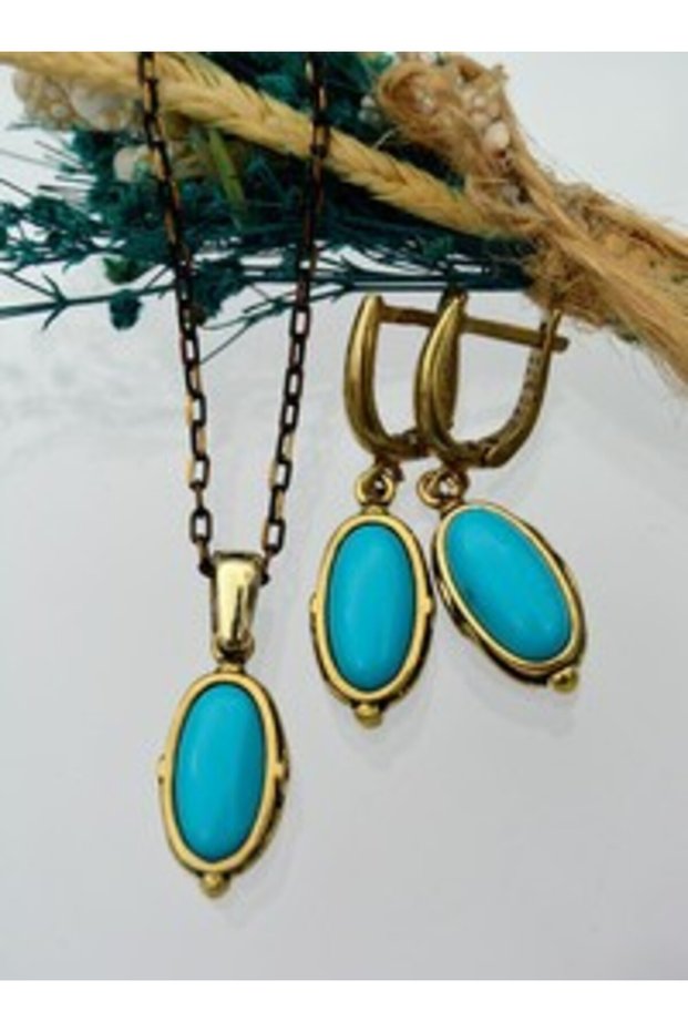 Full Set with Turquoise Stones - Multi-Colored -