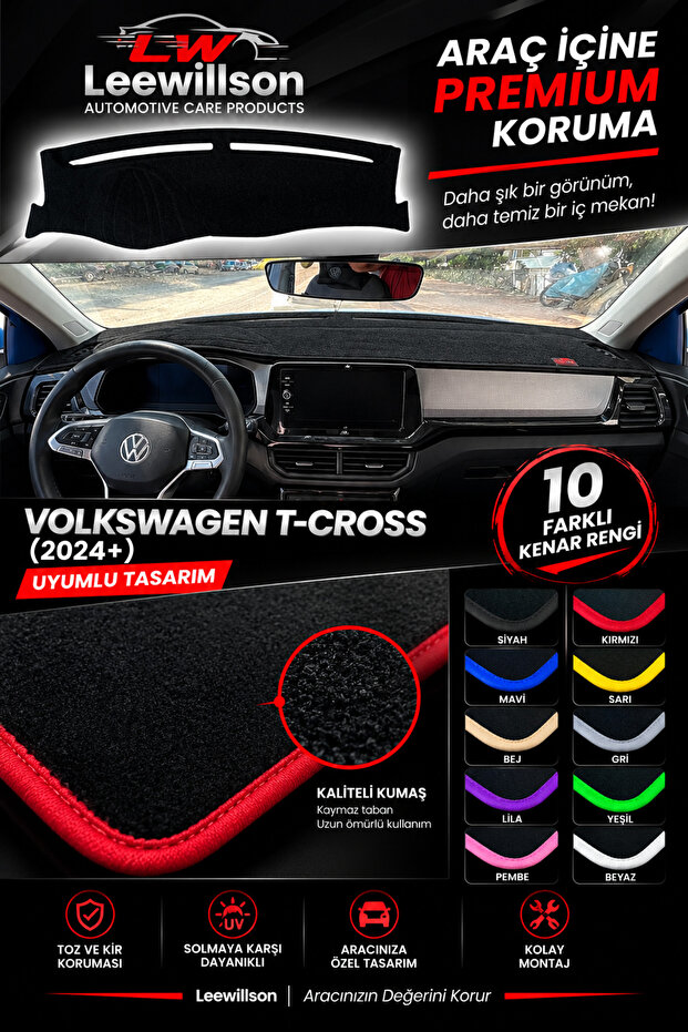 Volkswagen T-Cross (2024+) Compatible Dashboard Protection Protective Cover Mat Cover Chest Panel