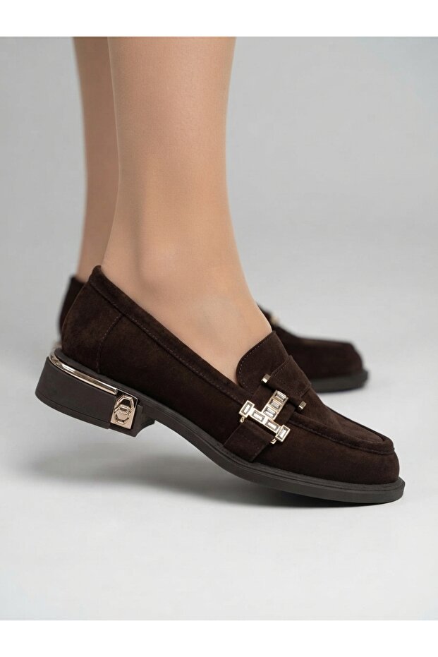 Genuine Leather Suede Buckle Casual Women's Shoes