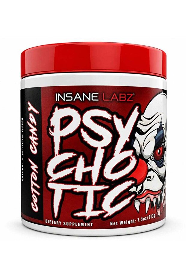 Psychotic Pre Workout Supplement Cotton Candy Flavor 213 g, 35 Servings