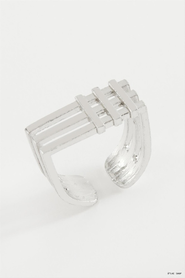 Ilkestor Square Metal Ring (203231) Silver Color