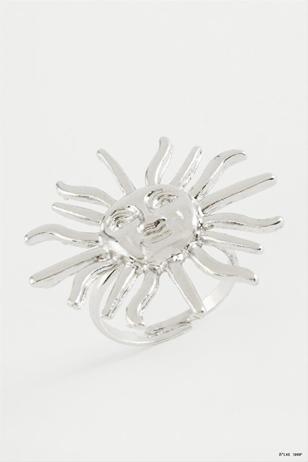 Ilkestor Sun Metal Ring (203236) Silver Color