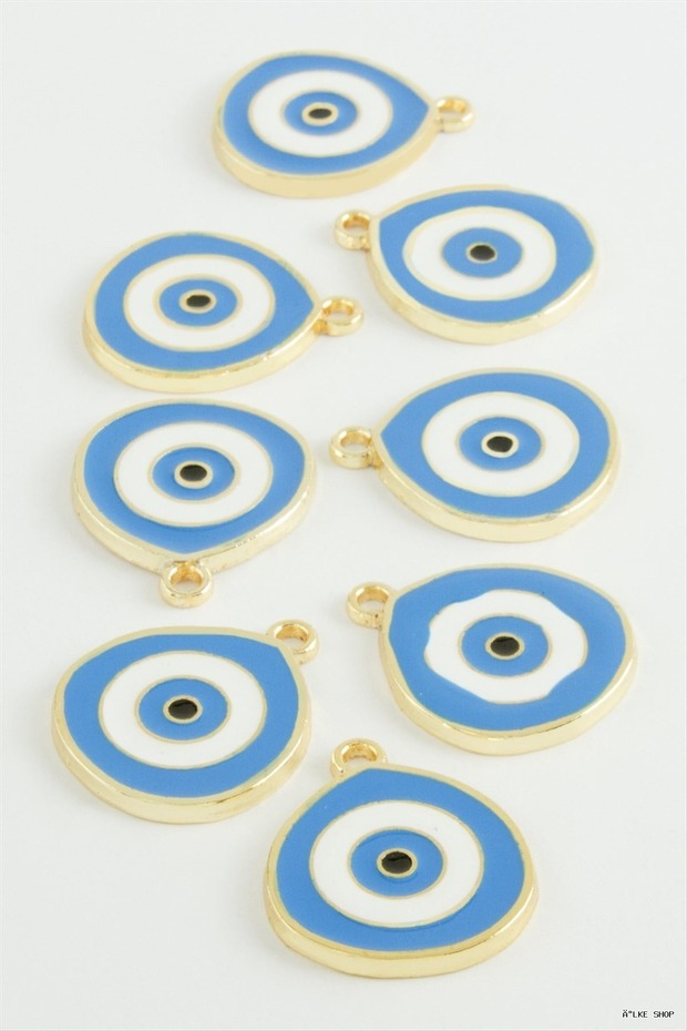 Ilkestor Göz Single Handle Enamel Bracelet and Pendant Horse 1 (200556) Piece Blue