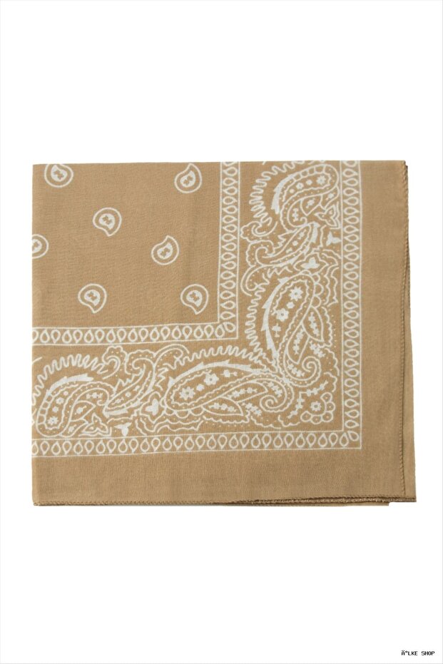 Ilkestor Tile Patterned Bandana 50X50 (201334) Milky Coffee