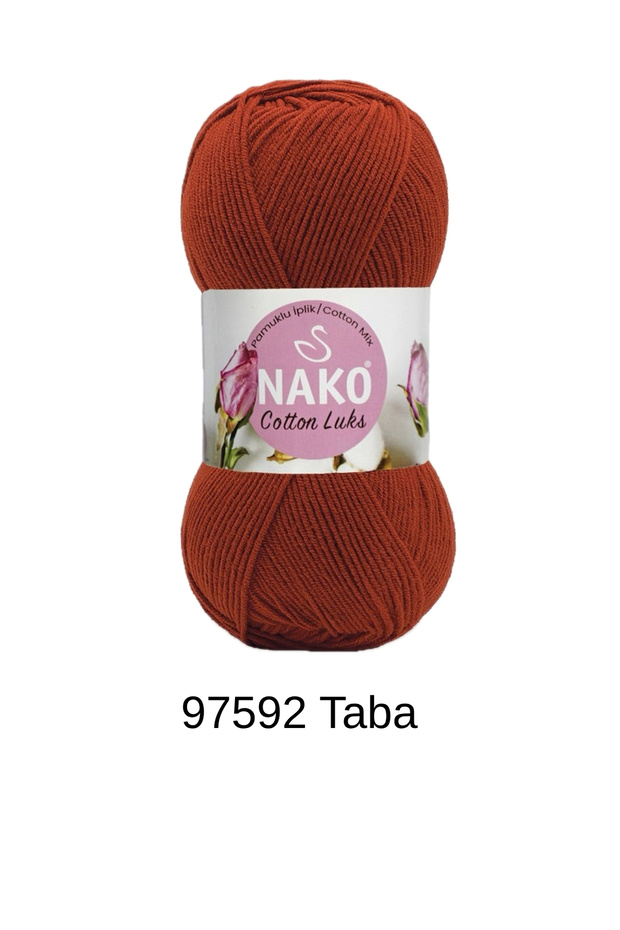1 piece nako cotton lux 100 gram 330 meter vest scarf beanie sweater cardigan blanket color: 97592 taba