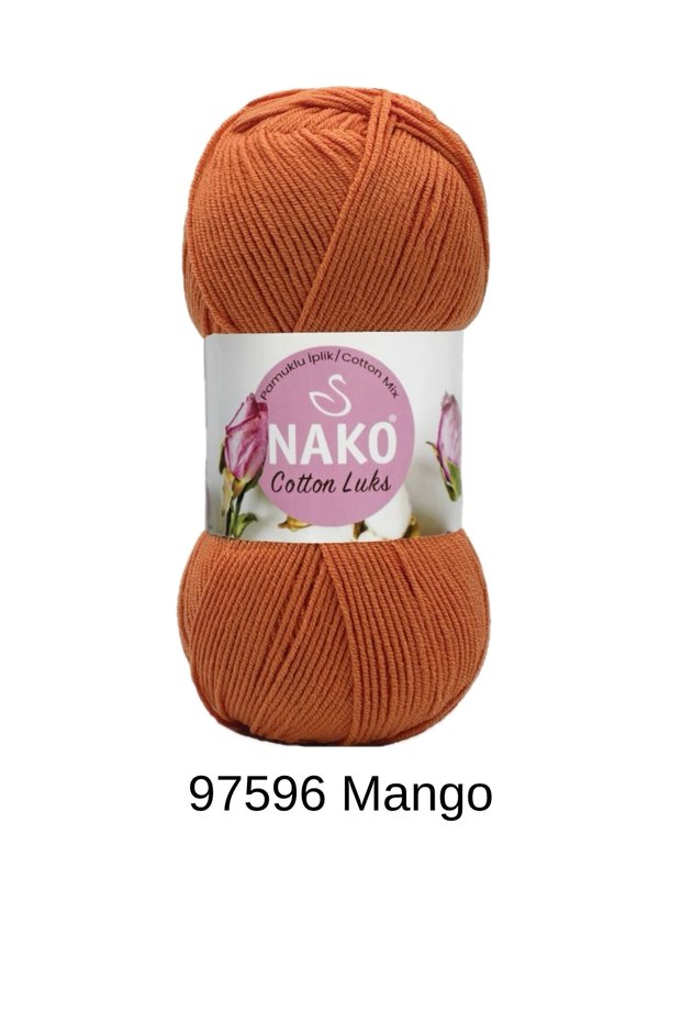 1 piece nako cotton lux 100 gram 330 meter vest scarf beanie sweater cardigan blanket color: 97596 mango
