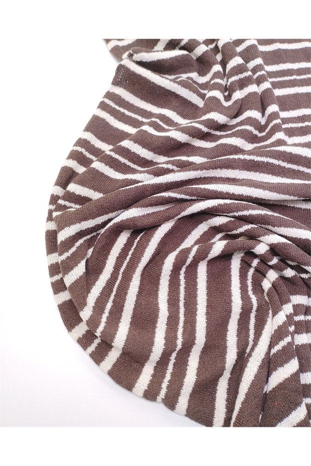Coffee Bone Colors Diagonal Striped Thin Knitwear Knitted Fabric Cardigan & Sweater Length: 160cm