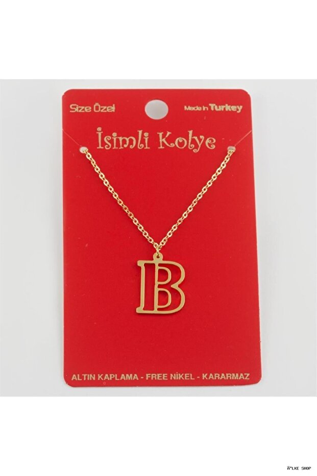 Ilkestor Solid Brass Letter Pendant (234457) Necklace B