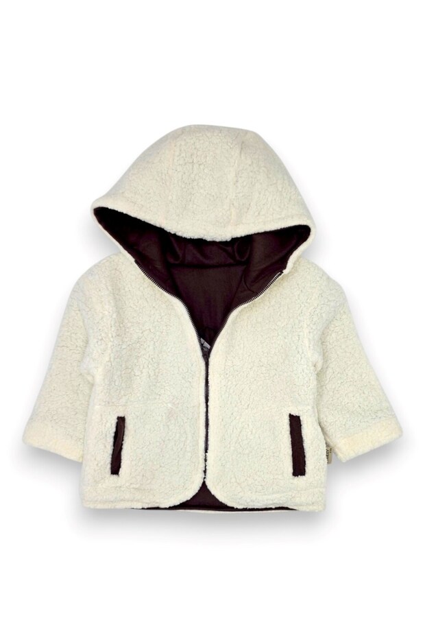 Baby Boy Winter Welsoft Hooded Zippered Lamb Cardigan, 1-2-3-4 Years Old Winter Plush Jacket